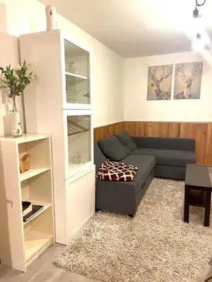 a living room with a couch and a book shelf at Casa Concha do Caserón do Viaxeiro in Mondoñedo