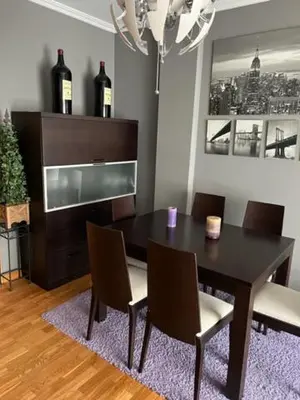 a kitchen with a sink and a refrigerator at San Roque Apartamento in Ribadeo