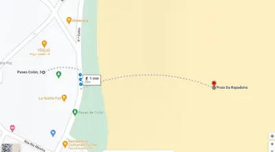 a screenshot of a map of the city of san francisco at En primera linea de la playa Rapadoira in Foz
