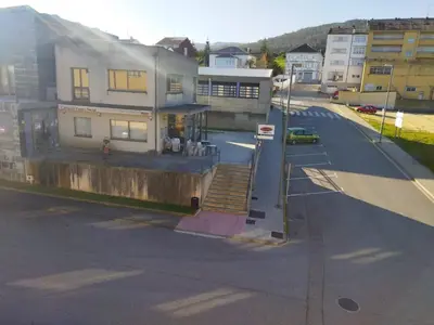 an aerial view of a building on a street at Aloha Barreiros in Barreiros