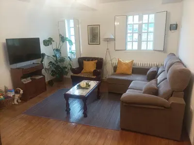 a room with two large barrels in a building at Casa do Cuco, Ribeira Sacra in Ourense