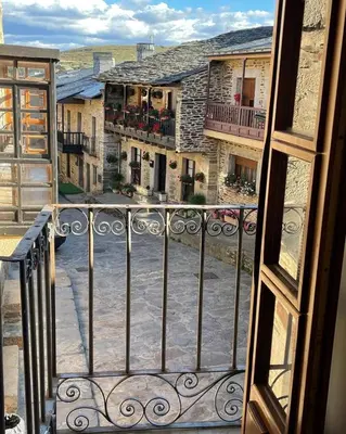 a view from a balcony of a building at Casa Tía Milagros in Puebla de Sanabria