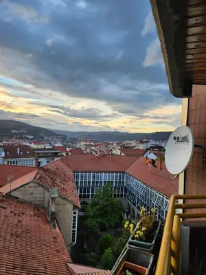 a view of a city from the roof of a building at Estudio con vistas a la ciudad in Ourense