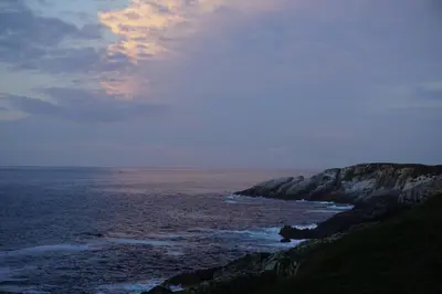 a view of the ocean from a cliff at Casa Gayol in El Franco