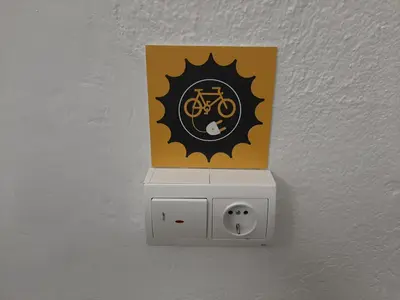 a box is on top of a electrical outlet at Hotel Temple Ponferrada in Ponferrada