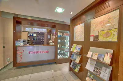 a toscacco store with a map on the wall at PR Rosa Rosae in Santiago de Compostela