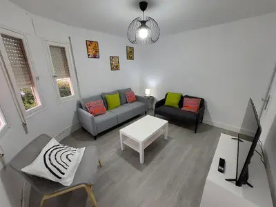 a living room with two couches and a table at Acea Nova 3 in Monforte de Lemos
