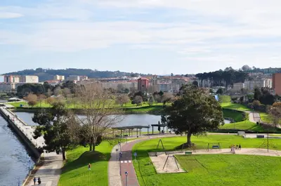 a view of a river and a city at Hotel Crunia I A Coruña in A Coruña