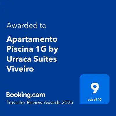 a screenshot of a phone with the text awarded to apartment pisa ico by at Apartamento Piscina 1G by Urraca Suites Viveiro in Viveiro