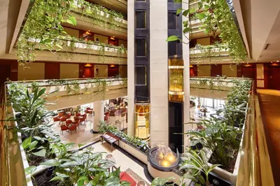 a view of therium of a building with plants at Eurostars Gran Hotel Santiago in Santiago de Compostela