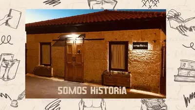 a drawing of a santo ricordinho house at Casa Escuela Trasmiras, Casa dos Mestres in Trasmiras