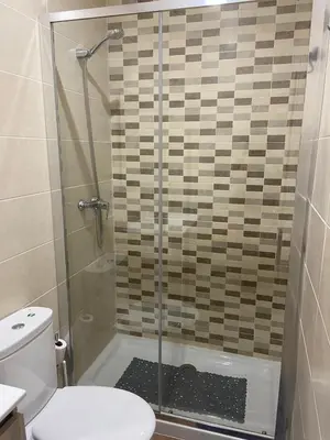 a bathroom with a shower with a toilet and a sink at Coqueto alojamiento cercano a las termas A in Ourense