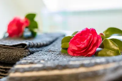 a red rose sitting on top of a table at Casa Naseiro in Melide