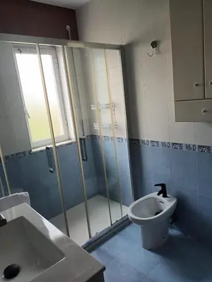 a bathroom with a shower and a toilet and a sink at Tu piso en el Camino de Santiago in Sarria