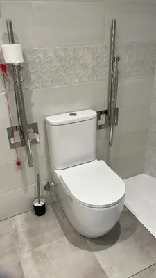 a bathroom with a white toilet and a shower at Casa do Crego in Brañas