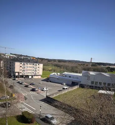 an aerial view of a parking lot in a city at PISO OROSO NO CAMIÑO in Sigüeiro