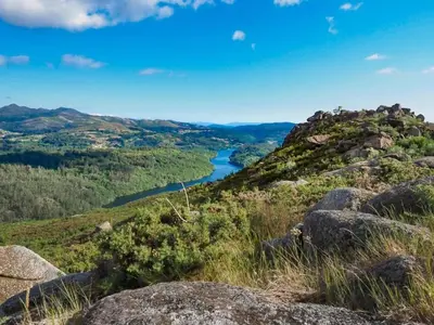 a view of a river from a mountain at Casa Rural Turística Casa Nicolau 1 in Barbudo